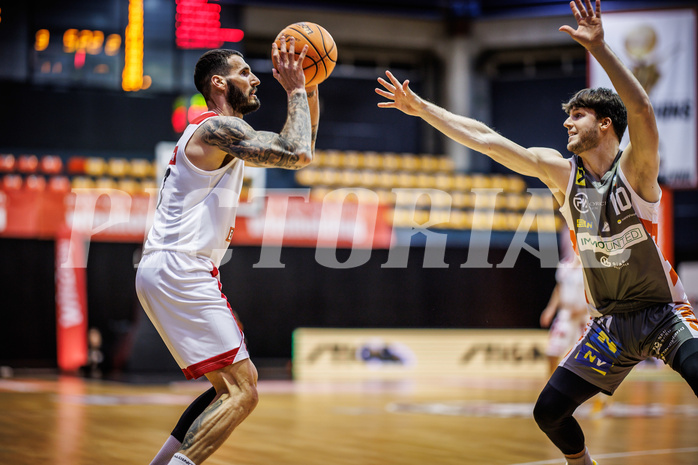 Basketball, Win2Day Superliga 2023/24, Grunddurchgang 18.Runde, BC Vienna, Klosterneuburg Dukes, Ivan Siriscevic (17), Lennart Burgemeister (10)