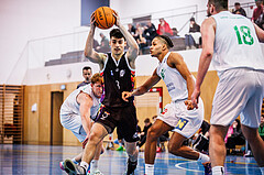 Basketball, Basketball Zweite Liga 2023/24, Grunddurchgang 14.Runde, Deutsch Wagram Alligators, Vienna United, Bruno Golino (3), Philip Konate (16)