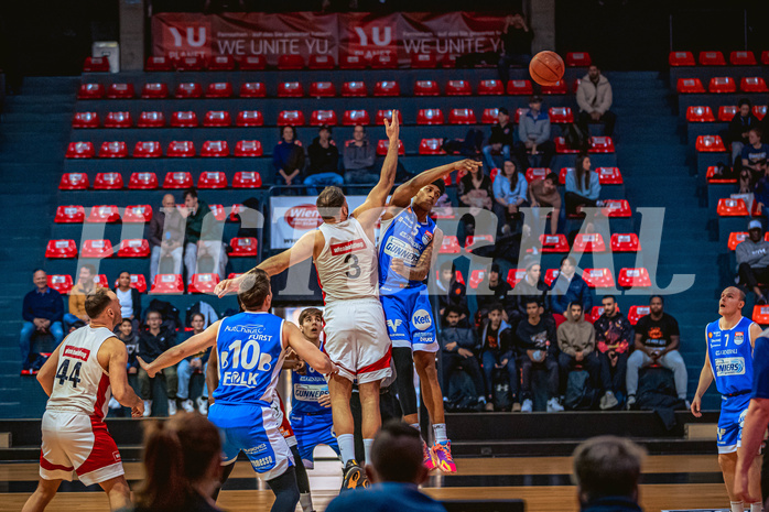 Basketball, Win2Day Superliga 2022/23, 8. Platzierungsrunde, BC Vienna, Oberwart Gunners, Jozo Rados (3), Rob Howard (5)