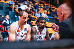 Basketball, Win2Day Superliga 2022/23, 8. Platzierungsrunde, BC Vienna, Oberwart Gunners, Stefan Savic (13), Jahenns Manigat (21)