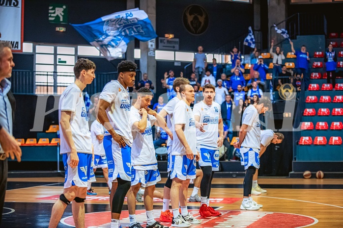 Basketball, Win2Day Superliga 2022/23, 8. Platzierungsrunde, BC Vienna, Oberwart Gunners, Oberwart Team, Oberwart Fans, Feature