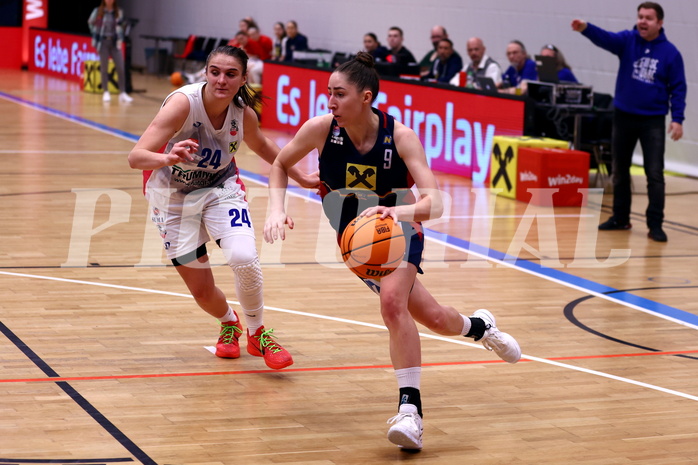 04.02.2024, Graz, Raiffeisen Sportpark, Basketball Damen Superliga 2023/24, Grunddurchgang 11.Runde, UBSC-DBBC Graz - SKN St. Pölten Frauen ,  