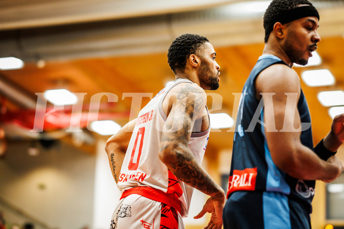 Basketball, win2day Basketball Superliga 2023/24, Grunddurchgang 20.Runde, Traiskirchen Lions, Vienna DC Timberwolves, Manuel Patterson Jr (1)