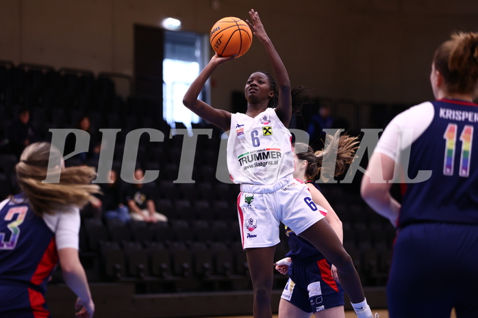 04.02.2024, Graz, Raiffeisen Sportpark, Basketball Damen Superliga 2023/24, Grunddurchgang 11.Runde, UBSC-DBBC Graz - SKN St. Pölten Frauen ,  