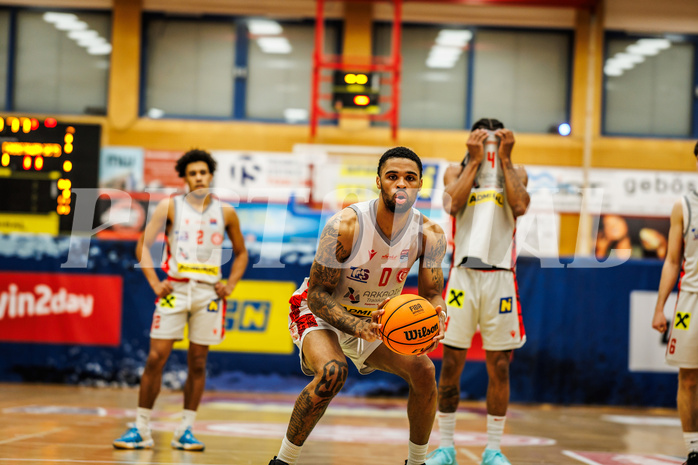 Basketball, win2day Basketball Superliga 2023/24, Grunddurchgang 20.Runde, Traiskirchen Lions, Vienna DC Timberwolves, Manuel Patterson Jr (1)