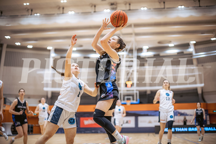 Basketball, Win2Day Basketball Damen Superliga 2022/23, Grunddurchgang 9.Runde, Vienna Timberwolves, Vienna United, Ninel Merkotun (28)