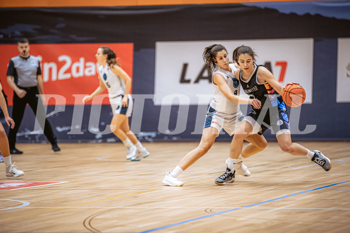 Basketball, Win2Day Basketball Damen Superliga 2022/23, Grunddurchgang 9.Runde, Vienna Timberwolves, Vienna United, Aleksandra Novakovic (8), Klara Brunner (25)