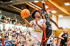 Basketball, win2day Basketball Superliga 2023/24, Grunddurchgang 1.Runde, Traiskirchen Lions, Fürstenfeld Panthers, Demarcus Demonia (4)