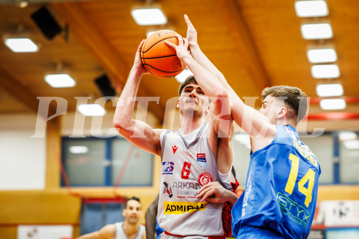 Basketball, win2day Basketball Superliga 2023/24, Viertelfinale Spiel 3, Traiskirchen Lions, SKN St.Pölten, Aleksej Kostic (6)