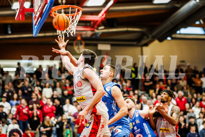 Basketball, win2day Basketball Superliga 2023/24, Viertelfinale Spiel 3, Traiskirchen Lions, SKN St.Pölten, Aleksej Kostic (6)