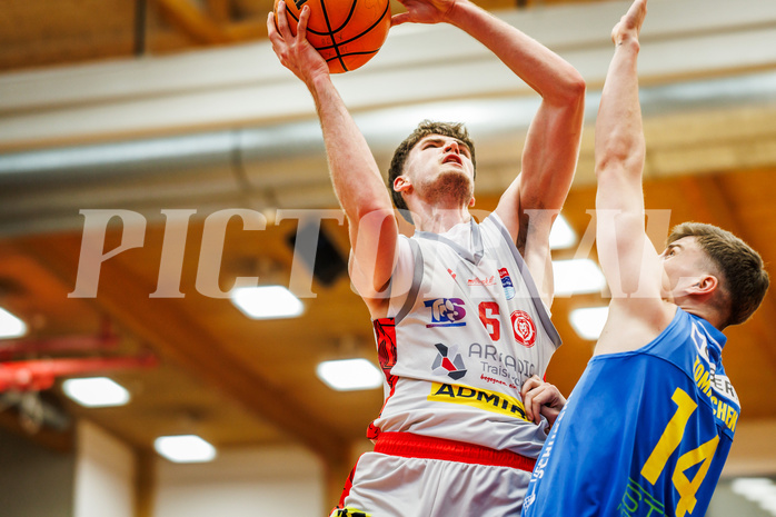 Basketball, win2day Basketball Superliga 2023/24, Viertelfinale Spiel 3, Traiskirchen Lions, SKN St.Pölten, Aleksej Kostic (6)