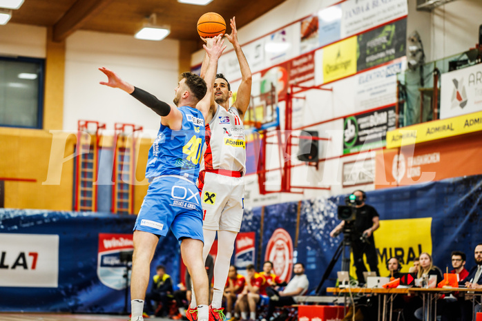 Basketball, win2day Basketball Superliga 2023/24, Viertelfinale Spiel 3, Traiskirchen Lions, SKN St.Pölten, Fabricio Vay (11)
