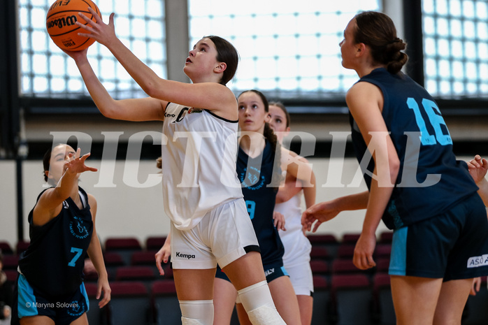 15.02.2025 Österreichischer Basketballverband 2024/25, SLWU19, Basket Flames UNION vs. Vienna Timberwolves