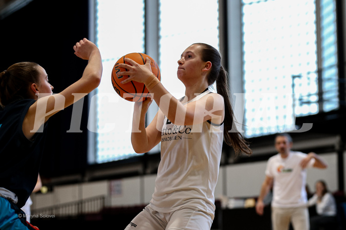 15.02.2025 Österreichischer Basketballverband 2024/25, SLWU19, Basket Flames UNION vs. Vienna Timberwolves