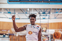 Basketball, Basketball Superliga 2023/24, Grundduchgang Runde 4., Oberwart Gunners, Kapfenberg Bulls, Shaquille Rombley (5)