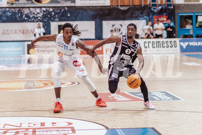 Basketball, Basketball Superliga 2023/24, Grundduchgang Runde 4., Oberwart Gunners, Kapfenberg Bulls, James Graham (11), Rudi Williams (3)