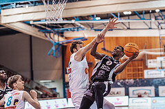 Basketball, Basketball Superliga 2023/24, Grundduchgang Runde 4., Oberwart Gunners, Kapfenberg Bulls, Daniel Koeppel (14), Rudi Williams (3)