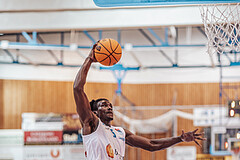 Basketball, Basketball Superliga 2023/24, Grundduchgang Runde 4., Oberwart Gunners, Kapfenberg Bulls, Shaquille Rombley (5)