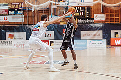 Basketball, Basketball Superliga 2023/24, Grundduchgang Runde 4., Oberwart Gunners, Kapfenberg Bulls, Daniel Koeppel (14), Ali Sow (6)