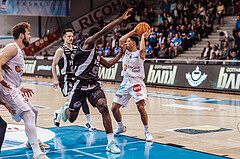 Basketball, Basketball Superliga 2023/24, Grundduchgang Runde 4., Oberwart Gunners, Kapfenberg Bulls, Daniel Koeppel (14), Simon Okoro (13), Magdy Aboud-Ahmed(6)