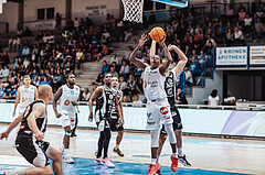 Basketball, Basketball Superliga 2023/24, Grundduchgang Runde 4., Oberwart Gunners, Kapfenberg Bulls, James Graham (11)