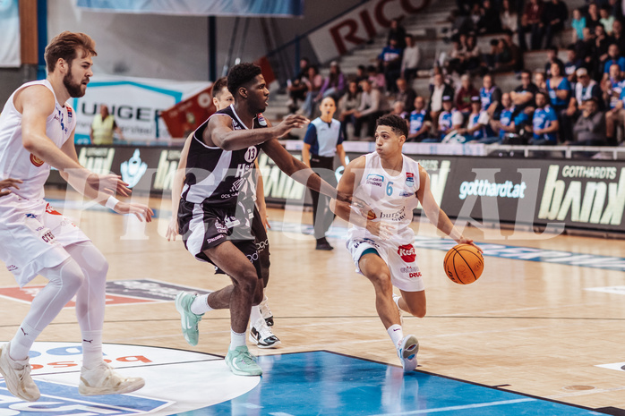 Basketball, Basketball Superliga 2023/24, Grundduchgang Runde 4., Oberwart Gunners, Kapfenberg Bulls, Daniel Koeppel (14), Simon Okoro (13), Magdy Aboud-Ahmed(6)