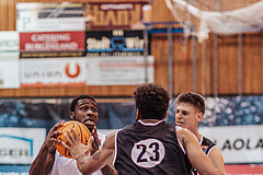 Basketball, Basketball Superliga 2023/24, Grundduchgang Runde 4., Oberwart Gunners, Kapfenberg Bulls, Trevion Lamar (10), Daniel Grgic (18)