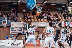 Basketball, Basketball Superliga 2023/24, Grundduchgang Runde 4., Oberwart Gunners, Kapfenberg Bulls, Rudi Williams (3), Sebastian Kaeferle (7)