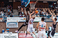 Basketball, Basketball Superliga 2023/24, Grundduchgang Runde 4., Oberwart Gunners, Kapfenberg Bulls, Rudi Williams (3), Sebastian Kaeferle (7)