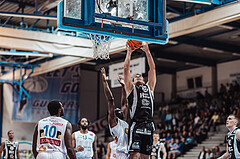 Basketball, Basketball Superliga 2023/24, Grundduchgang Runde 4., Oberwart Gunners, Kapfenberg Bulls, Shaquille Rombley (5), Nemanja Krstic (22)