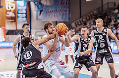 Basketball, Basketball Superliga 2023/24, Grundduchgang Runde 4., Oberwart Gunners, Kapfenberg Bulls, Johnny McCants (23), Daniel Koeppel (14), Noah Baumann (4), David Voetsch (9)