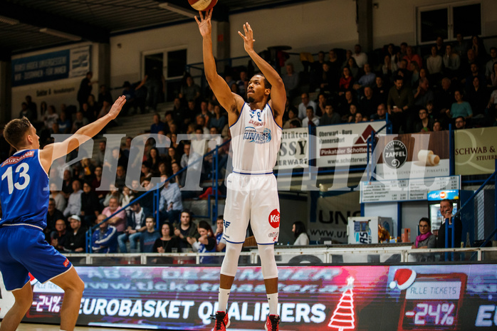 Basketball, Admiral Basketball Superliga 2019/20, Grunddurchgang 13.Runde, Oberwart Gunners, D.C. Timberwolves, Orion Outerbridge (8)