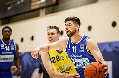 Basketball, bet-at-home Basketball Superliga 2021/22, Platzierungsrunde 9.Runde, SKN St. Pölten Basketball, Oberwart Gunners, Ioannis Chatzinikolas (11)