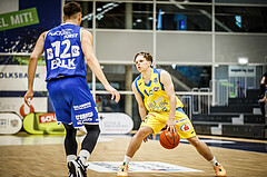 Basketball, bet-at-home Basketball Superliga 2021/22, Platzierungsrunde 9.Runde, SKN St. Pölten Basketball, Oberwart Gunners, Felix Angerbauer (4)