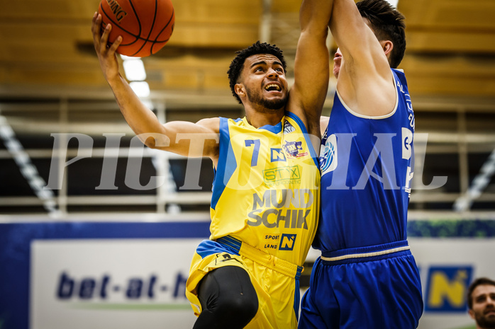Basketball, bet-at-home Basketball Superliga 2021/22, Platzierungsrunde 9.Runde, SKN St. Pölten Basketball, Oberwart Gunners, Steven Kaltenbrunner (7)
