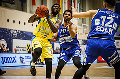 Basketball, bet-at-home Basketball Superliga 2021/22, Platzierungsrunde 9.Runde, SKN St. Pölten Basketball, Oberwart Gunners, Kelvin Lewis (1)