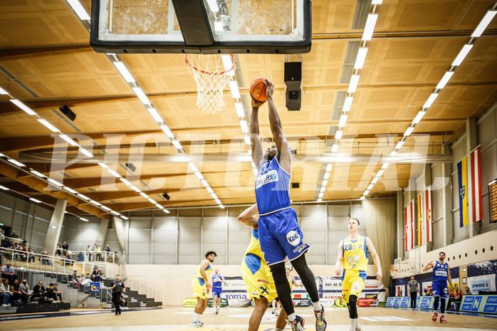 Basketball, bet-at-home Basketball Superliga 2021/22, Platzierungsrunde 9.Runde, SKN St. Pölten Basketball, Oberwart Gunners, Emondre Rickman (14)