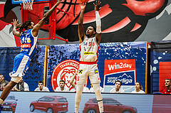 Basketball, win2day Basketball Superliga 2023/24, Grunddurchgang 6.Runde, Traiskirchen Lions, Oberwart Gunners, Davon Clare (5)