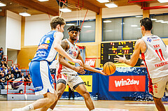Basketball, win2day Basketball Superliga 2023/24, Grunddurchgang 6.Runde, Traiskirchen Lions, Oberwart Gunners, Jaquan Lawrence (40)