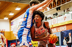 Basketball, win2day Basketball Superliga 2023/24, Grunddurchgang 6.Runde, Traiskirchen Lions, Oberwart Gunners, Demarcus Demonia (4)