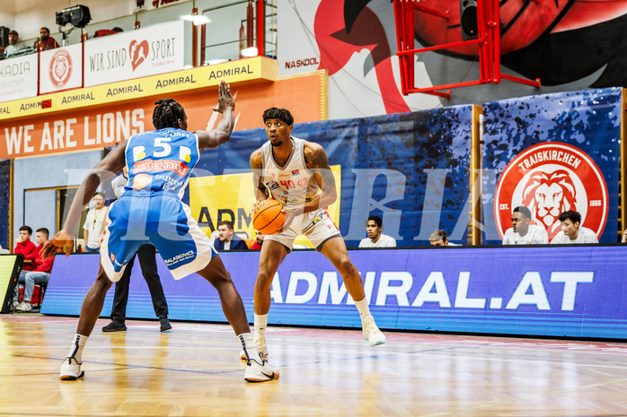 Basketball, win2day Basketball Superliga 2023/24, Grunddurchgang 6.Runde, Traiskirchen Lions, Oberwart Gunners, Jaquan Lawrence (40)