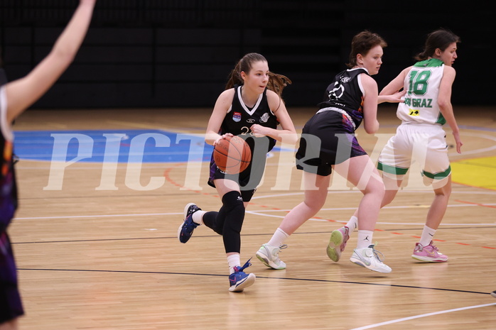19.02.2023, Graz, Raiffeisen Sportpark, Basketball Damen Superliga 2022/23, Grunddurchgang 13.Runde, UBI Holding Graz vs. Vienna United Women ,  