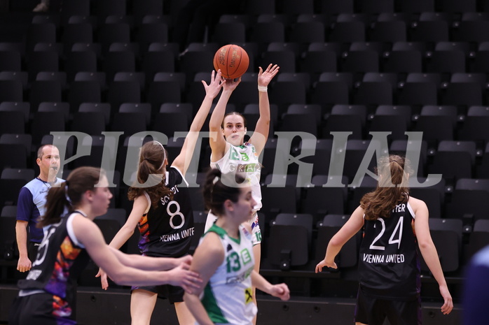 19.02.2023, Graz, Raiffeisen Sportpark, Basketball Damen Superliga 2022/23, Grunddurchgang 13.Runde, UBI Holding Graz vs. Vienna United Women ,  