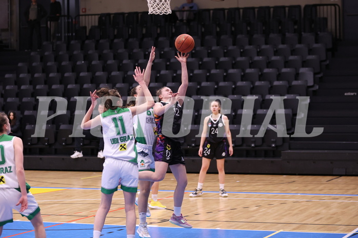 19.02.2023, Graz, Raiffeisen Sportpark, Basketball Damen Superliga 2022/23, Grunddurchgang 13.Runde, UBI Holding Graz vs. Vienna United Women ,  