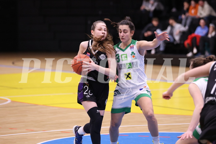 19.02.2023, Graz, Raiffeisen Sportpark, Basketball Damen Superliga 2022/23, Grunddurchgang 13.Runde, UBI Holding Graz vs. Vienna United Women ,  