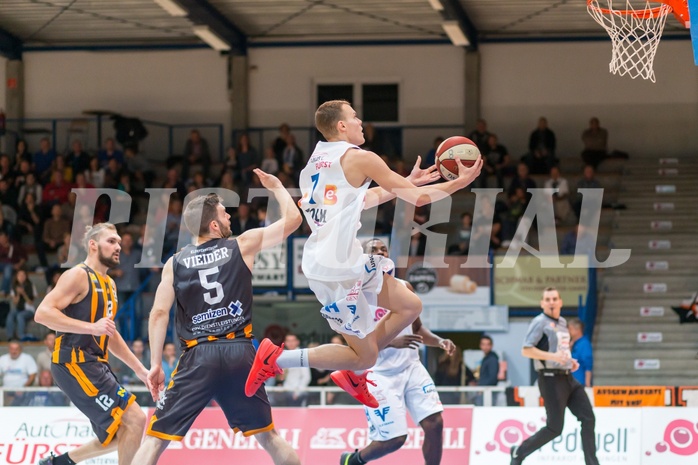 Basketball, ABL 2016/17, Grunddurchgang 2.Runde, Oberwart Gunners, Klosterneuburg Dukes, Sebastian Kaeferle (7), Romed Vieider (5)