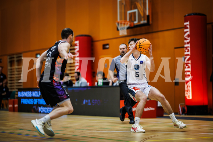 Basketball, Basketball Zweite Liga 2024/25, Grunddurchgang 3.Runde, Vienna Timberwolves, Vienna United, Jakob Konzet (5)