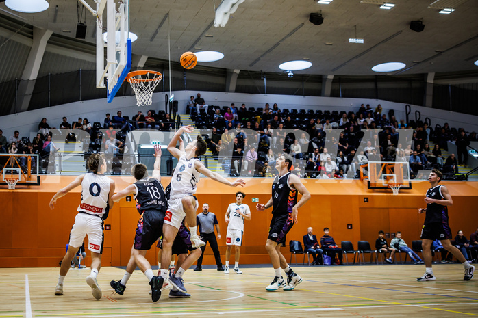 Basketball, Basketball Zweite Liga 2024/25, Grunddurchgang 3.Runde, Vienna Timberwolves, Vienna United, Jakob Konzet (5)