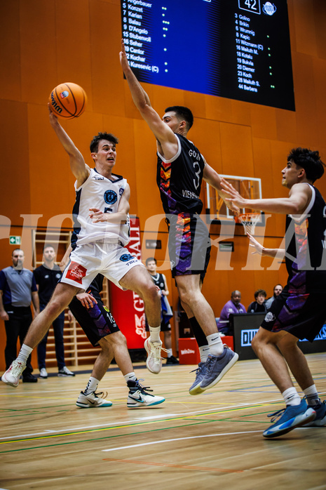 Basketball, Basketball Zweite Liga 2024/25, Grunddurchgang 3.Runde, Vienna Timberwolves, Vienna United, Jakob Konzet (5)
