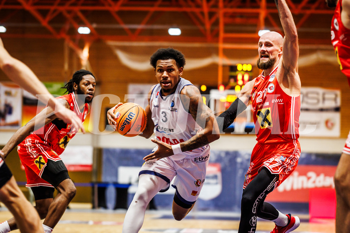 Basketball, win2day Basketball Superliga 2024/25, Grunddurchgang Runde 3, BBC Nord Dragonz, Flyers Wels, Rayshawn Mart (3)